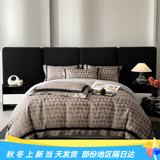 Mercury series home textiles, high-end and soft feeling, 180 count pure cotton four-piece set, 100% cotton jacquard quilt cover sheet, fitted sheet, thickened bedding, hera lover, 100% cotton, 1.8m fitted sheet, four-piece set, extra large, 100% cotton