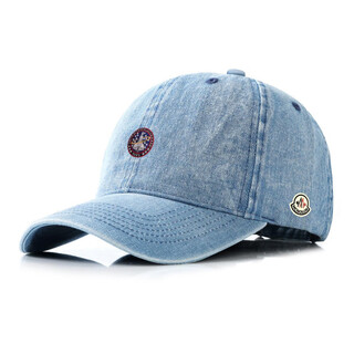 Mouth piano new denim baseball cap for men and women fashionable and versatile face-showing small peaked cap loose and versatile for couples and students to keep warm medium blue adjustable