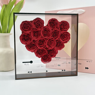 Acrylic soap everlasting flower love cd rose gift box for valentine’s day birthday gift for girlfriend and best friend (soap flower) rose red cd gift box