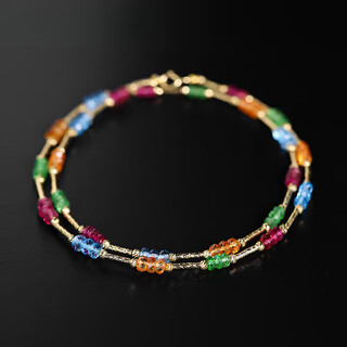 Book pocket full of stars, tourmaline, garnet, topaz, multi-treasure necklace, 18k gold clavicle chain for girlfriend, gift for wife, multi-treasure necklace 45cm