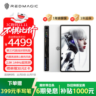 努比亚红魔电竞平板Pro 10.9英寸LCD屏 骁龙8Gen3领先版2.8K 144Hz 10100mAh 16G+512G银翼 游戏平板电脑