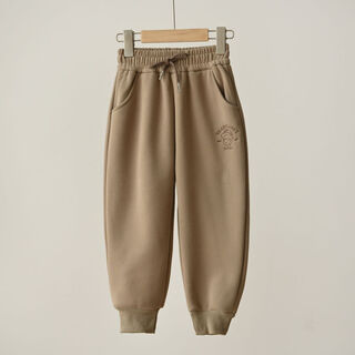 美拉德色系儿童加绒卫衣男女童连帽外套中大童卫裤秋冬款童装 BP204中咖卫裤 110 110cm具体看详情尺寸