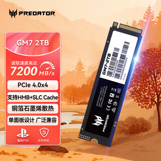 宏碁掠夺者（PREDATOR）SSD固态硬盘 M.2接口 (GM7 NVMe PCIe 4.0协议) GM7 2TB PCIe4.0*4