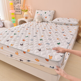 Yusenyi 2025 new type a cotton 60s fitted sheet home fitted sheet cover dust cover bunny-beige three-piece set 1.8m*2.0m