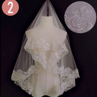 Shantou lincun white wedding veil bridal veil headdress super fairy style internet celebrity photo props retrospective wedding simple short style champagne color single layer lace 135cm-175cm