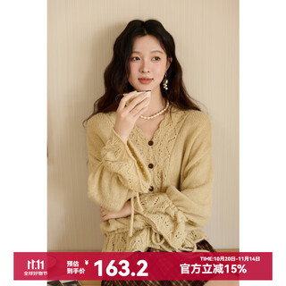 Mystery show gentle handmade crochet design sweater cardigan 2025 autumn new mohair sweater manye yellow s