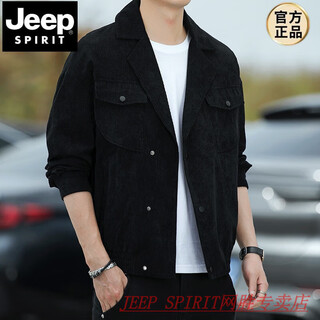 Jeep spirit denim suit jacket men's spring and autumn 2025 new autumn casual work jacket suit autumn top men's black l