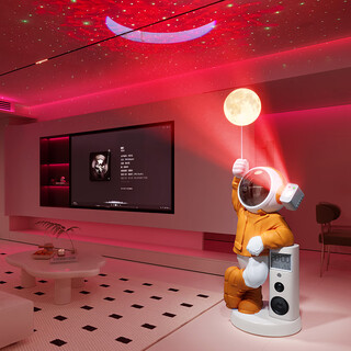 Chenyu astronaut decoration living room floor-standing large astronaut tv cabinet sofa side decoration housewarming gift upgrade astronaut ram orange audio starry sky lamp