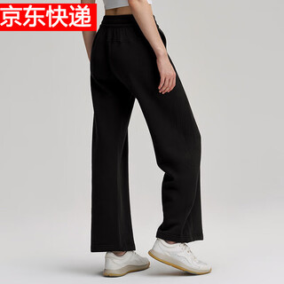 Lululomddw autumn and winter velvet yoga pants straight drawstring drape loose pilates training sports fitness pants black s