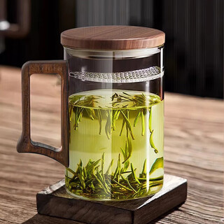 Eight thousand lines crescent filter tea cup tea water separation green tea special men's drinking water brewing tea glass water cup