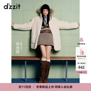 Dzzit shorts 2025 winter new retro style houndstooth hemming design culottes women 3j4q1503w yellow brown s