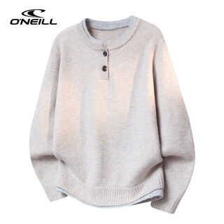 O neilloneill/o'neill fake two-piece henry collar sweater for men and women in winter american style layered inner base sweater khaki m