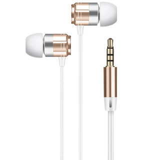 Newmine nm-jk12 metal in-ear wired music mobile phone headset game call wire-controlled headset earbuds 3.5mm compatible with mobile phones, tablets, etc. gold