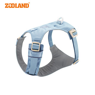 Zooland dog harness is thin and lightweight, adjustable chest and back area, traction rope, comfortable and cool when walking the dog, anti-escaping and breathable, harness zlha-046g misty mountain blue s