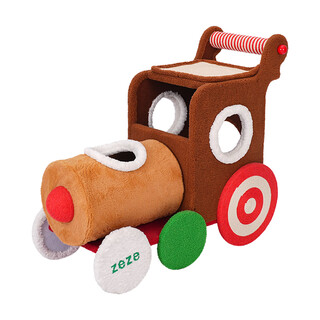 Zeze christmas train cat climbing frame cat nest integrated winter warm all-season cat sleeping nest cat frame toy elk locomotive climbing frame