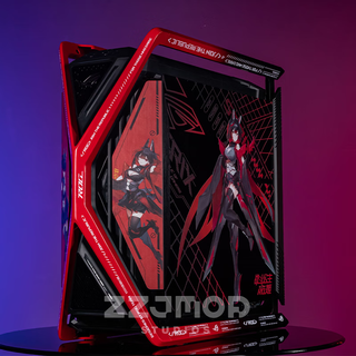 Asus rog gr701 genesis white chassis fubuki eva series customized uv printing color change full tower theme custom chassis suede leather customized argb full set of light panels private customization + black genesis + full set of uv light panels + uv printing + spray painting