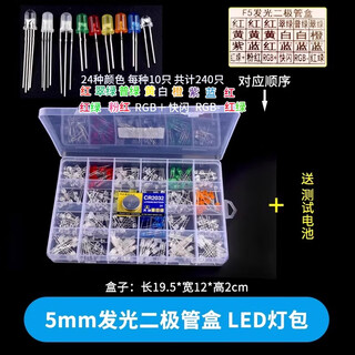 Zave led lamp bead light-emitting diode 5mm 24 types in box