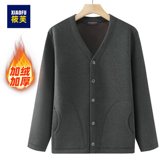 Xiaofu middle-aged and elderly men's tops dad's velvet thickened warm coat autumn and winter elderly grandfather men's cotton jacket