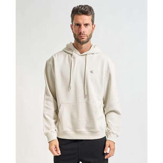 Calvin klein men's top ck new warm and comfortable solid color cotton daily casual simple breathable fashion men's sweatshirt beige one size | it l