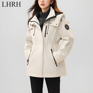 Lhrh light luxury high-end brand down jacket for women down jacket three-in-one detachable waist jacket for women beige l 105-120jin jin equal to 0.5 kg waist/slim model