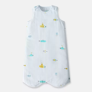 Goodbaby (gb) goodbaby baby gauze sleeping bag spring and autumn children anti-kick quilt baby pure thin cotton sleeping bag newborn vest summer recommended room temperature 28c-33c submarine-blue gauze vest size 73