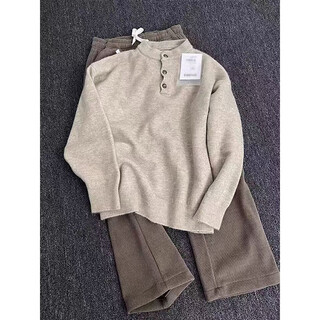 7 excellent products sweater men's autumn and winter new american henry collar heavy bottoming sweater loose jacket top men sbxs-d067 khaki m