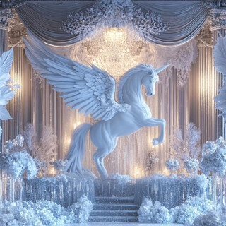 Large foam sculpture customized wedding props pegasus hotel ip wedding bow decoration european style wedding castle customized foam sculpture