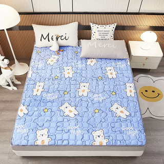Yusenyi kindergarten mattress 70*170 customized mattress for primary school students in afternoon care 60*120 children's bed water little white bear flannel fabric width 100 length 200 cm ordinary single bed
