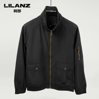 Lilan 2025 new gold label jacket new men's spring and autumn outdoor workwear versatile stand-up collar casual loose jacket 6632-black l (recommended 90-120jin jin equals 0.5 kg)