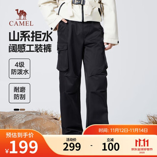 Camel (camel) men's straight overalls urban light outdoor autumn and winter plus velvet warm wide-leg casual trousers m14cawi644h