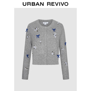 Ur2025 autumn new women's casual bow floral jacquard knitted cardigan uyy950136