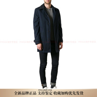 Burberry однобортный однобортный мужской плащ с лацканами, темно-синий, подарок на Новый год, темно-синий s