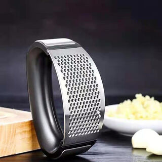 Muke stainless steel manual ring garlic press garlic minced garlic artifact garlic mashing scoop home kitchen garlic mincing tool ring garlic press 1 piece