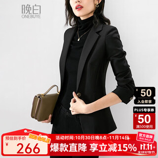 Late white new product 2025 autumn fashion one button slim fit versatile commuting long sleeve blazer women black m