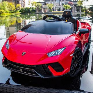 Cool sun lambo red children's remote control car can sit on baby electric car children's car can drive four-wheel drive