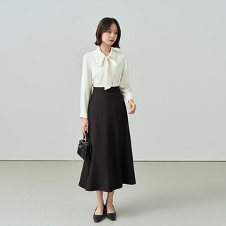 Lady bird a-line long skirt women's formal umbrella skirt professional long skirt shirt skirt interview skirt black skirt m