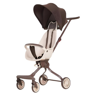 Baby hao v13 baby stroller can sit or lie down, children's outdoor stroller, convenient folding stroller caramel milk tea