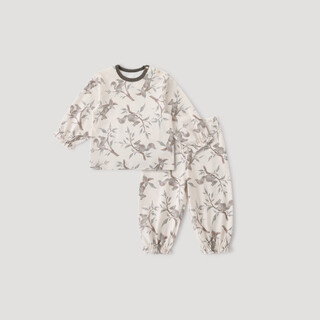 巴厘小猪女童内衣套装春秋季纯棉秋衣秋裤女宝宝甜美可爱睡衣四季儿童衣服 淘气小松鼠 100 cm