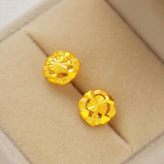 Pumanzhuji 18k gold earrings, simulated gold-colored earrings, female gold earrings, new fashionable gold-colored frosted earrings