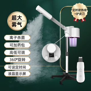 Beauty salon special facial steamer, hot and cold dual spray facial steamer, household steam spa facial hydration nano sprayer, single tube hot spray + blackhead shovel, can be timed and can add medicine pack