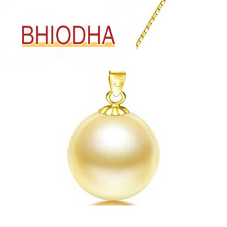 Bhiodha nanzhu family light gold south sea pearl pendant gold simple south sea gold beads for mom’s birthday gift 100-110mm