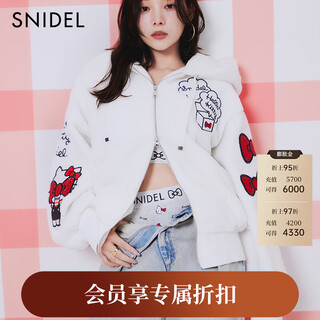 Snidel2025 autumn and winter new product hello kitty joint printed hooded cardigan sweatshirt swct254257 off-white one size (f)