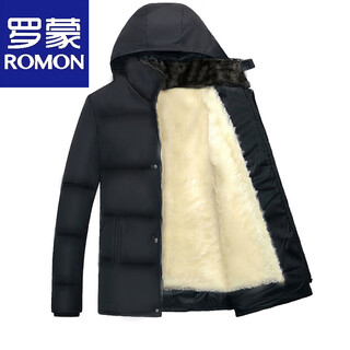 Luo meng new men's clothing for middle-aged and elderly men's cotton-padded jackets, men's winter jackets, thickened wool-lined dad's warm cotton-padded jackets, white wool liner, l recommended weight 90-120 jin jin equals 0.5 kg