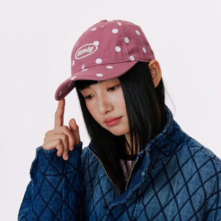Mmlg korean classic polka dot baseball cap for women and men 2025 winter new contrast color trendy brand peaked cap couple same style hat bean paste powder one size