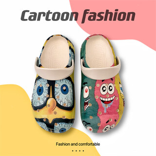 00012024 summer croc shoes couple new beach garden shoes outdoor baotou outerwear casual cross-border sandals for men and women spongebob squarepants 36-37 (one size smaller)