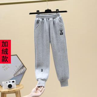 睡栖小红书爆款女童裤子秋冬装2025新款大童一体加绒卫裤洋气女孩儿童 灰色[加绒款] 码[建议身高105115左右] 120