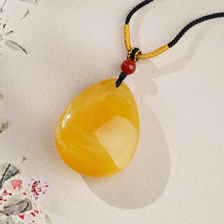 Potala palace unique beeswax square pendant, tibetan ethnic style design, play plate, russian material amber necklace, versatile for men and women