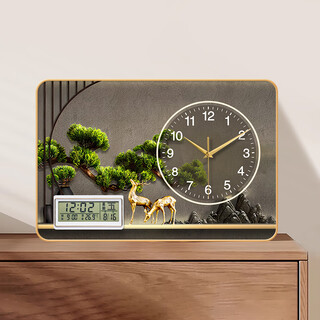 Kodo creative simple desktop clock office ornament perpetual calendar bedroom living room table clock silent home desktop clock welcome pine alarm clock 20*30cm no specifications