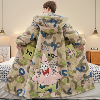 Junjunsuidimei pajamas men's autumn and winter coral velvet thickened velvet pajamas men's long large size teenagers can wear outside home clothes velvet-jj-80124 pajamas + pants l standard size height 165-170cm 95-125jin jin is equal to 0.5 kg