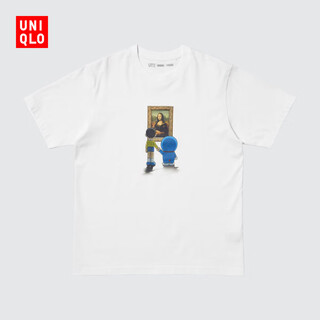 Uniqlo men's and women's ut doraemon meets the louvre printed short-sleeved t-shirt 474457 00 white s /165/84a
